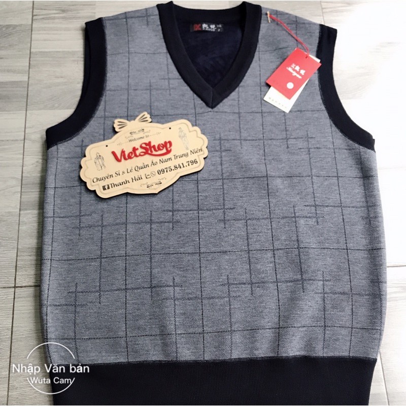 Áo gile len nam trung niên lót lông hàng quảng châu chất đẹp | BigBuy360 - bigbuy360.vn