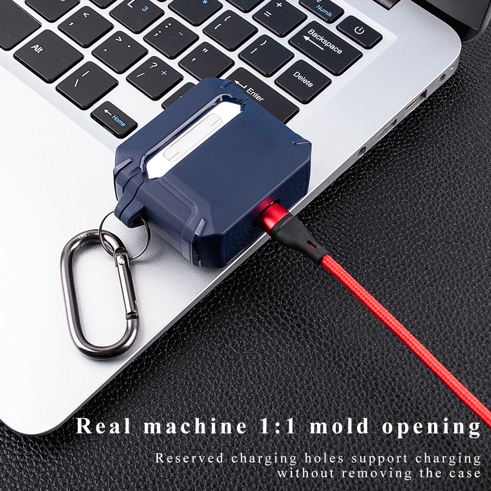 Vỏ Bảo Vệ Hộp Sạc Tai Nghe Airpods 1 2 3 Pro Chất Liệu Da Cứng Kiểu Áo Giáp Sang Trọng