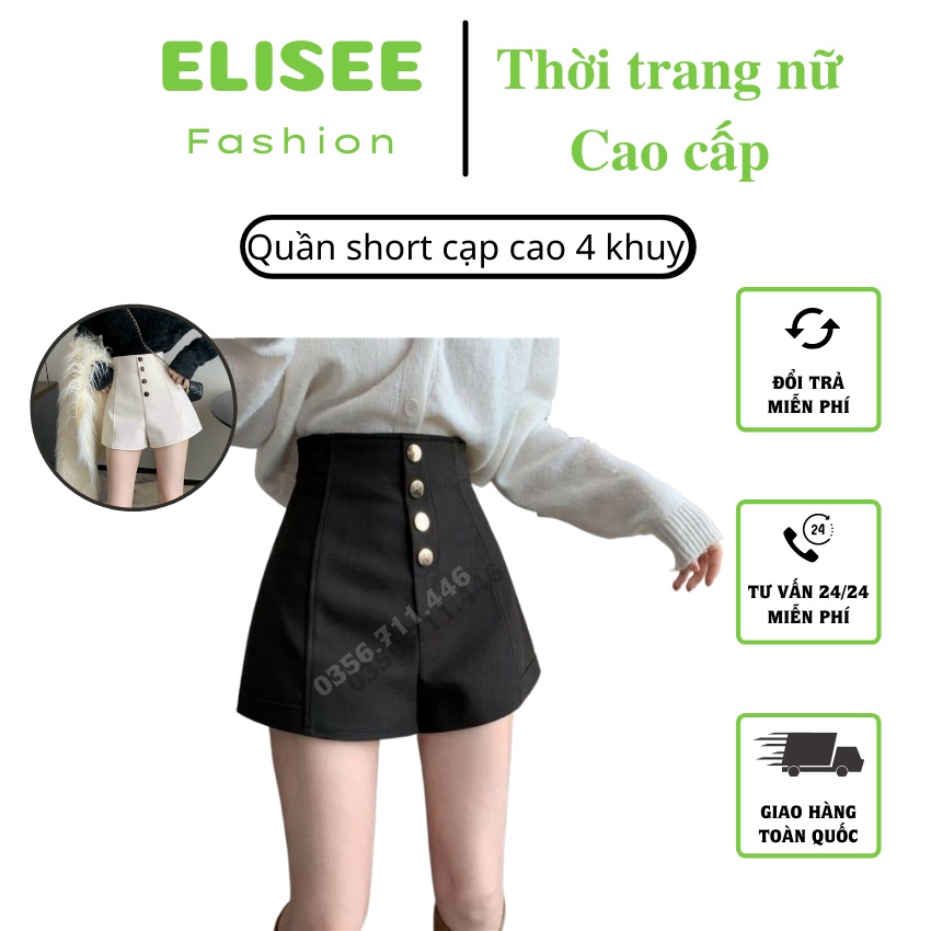 Quần short cạp cao 4 khuy 💥 SIÊU XINH 💥 quần đùi nữ tôn dáng hoàn hảo, dễ mix đồ