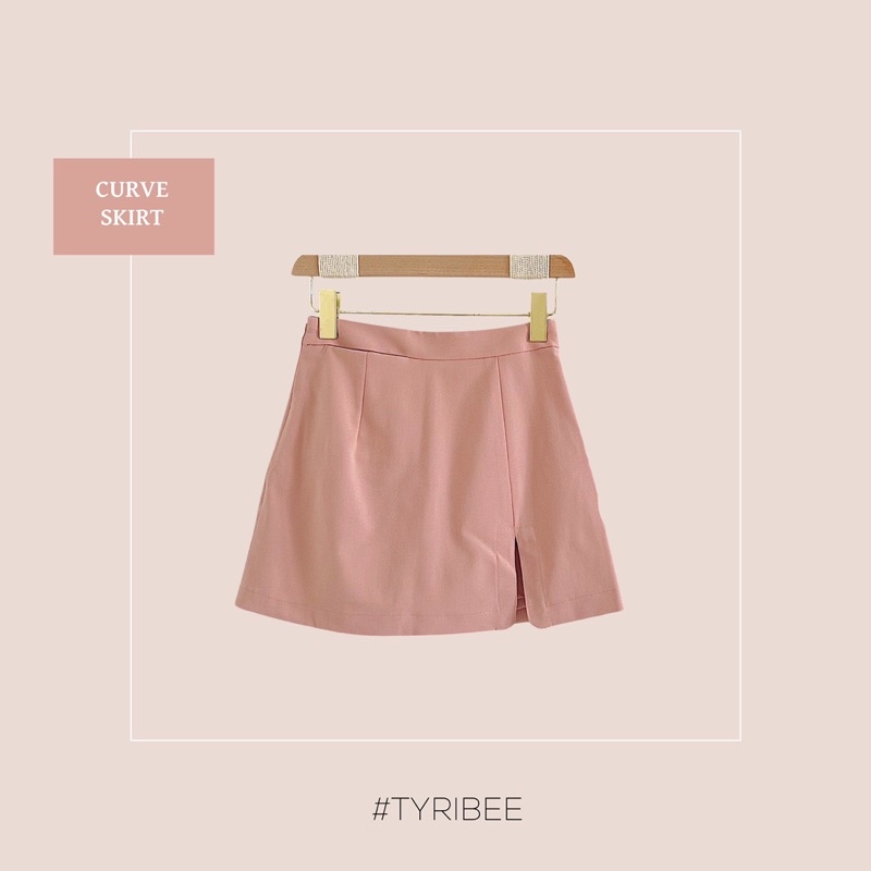 Chân váy ngắn nữ xẻ tà chất liệu kaki cao cấp nhiều màu - Curve Mini Skirt - Tyribee Clothing