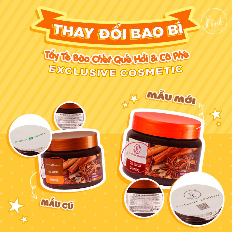 Tẩy Tế Bào Chết Toàn Thân Quế Hồi &amp; Cà Phê Exclusive Cosmetic Gel Scrub Coffee &amp; Cinnamon Limited Edition (380ml)