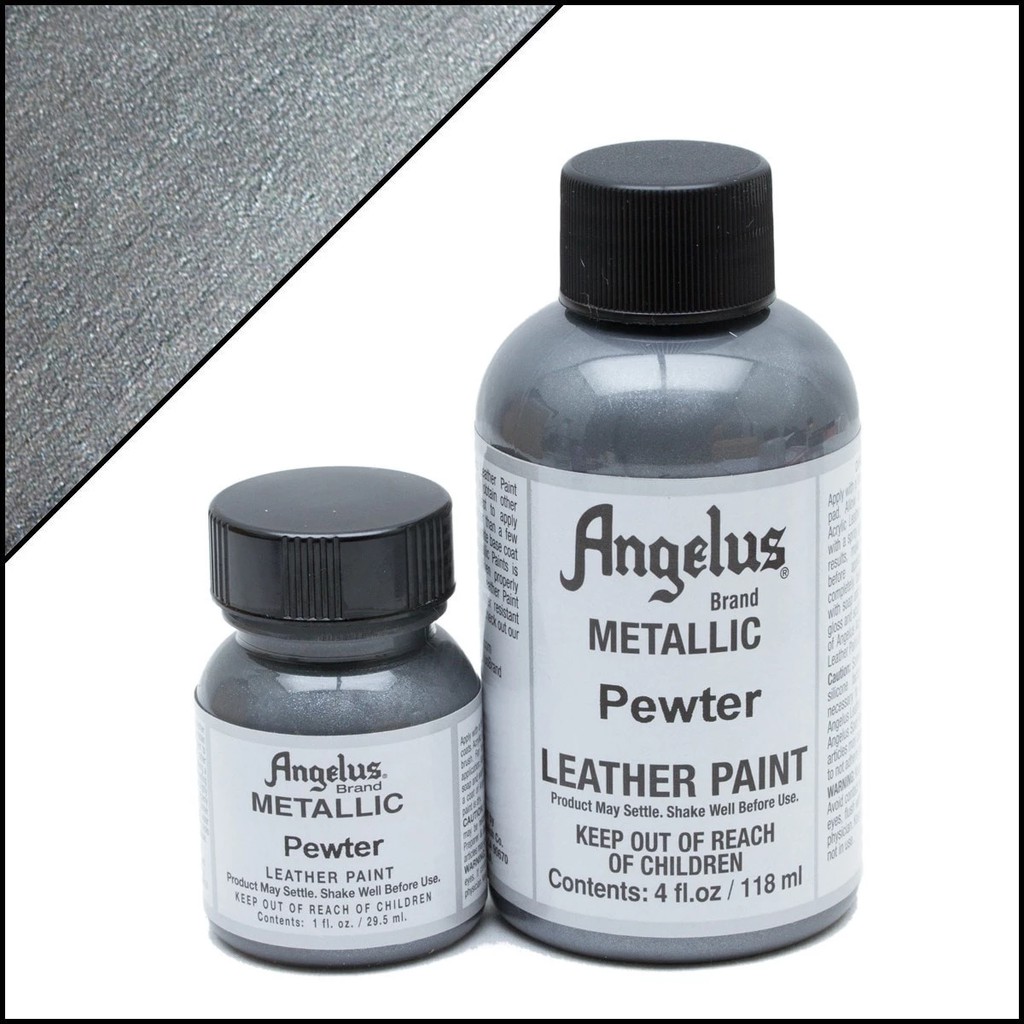 Màu Angelus Metallic Acrylic Leather Paint vẽ trên chất liệu da, vải - Màu Pewter