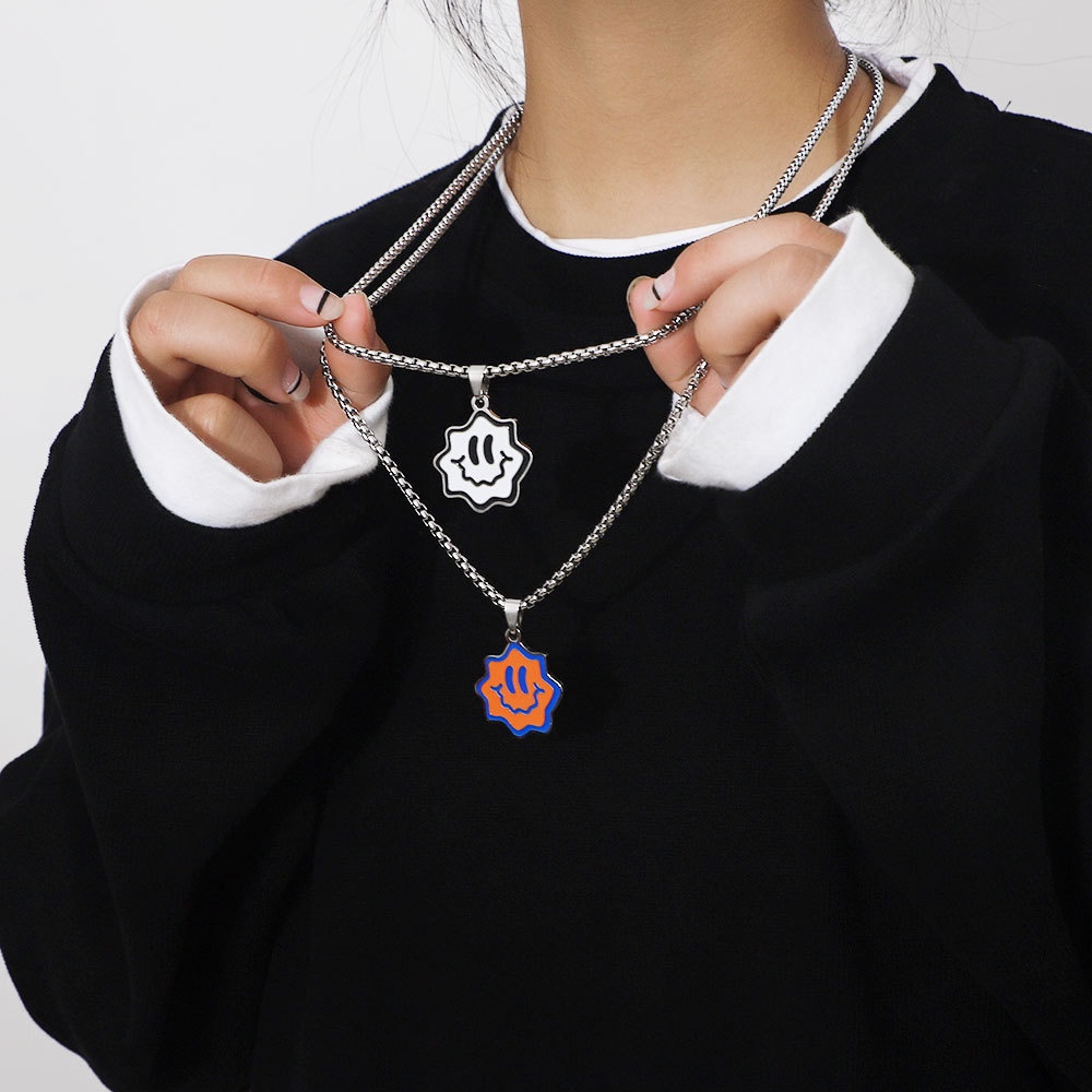 Vòng Cổ Mặt Cười HIPHOP Cho Cả Nam và Nữ Phong Cách Đường Phố Đơn Giản và Hoang Dã