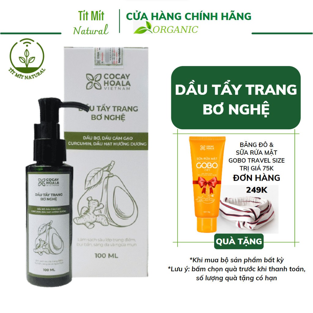 Dầu tẩy trang bơ nghệ Cỏ Cây Hoa Lá - Làm sạch sâu, sáng da, ngừa mụn 100ml