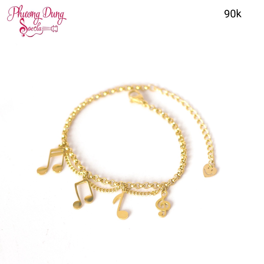 Vòng tay 4 nốt nhạc - màu vàng và màu trắng