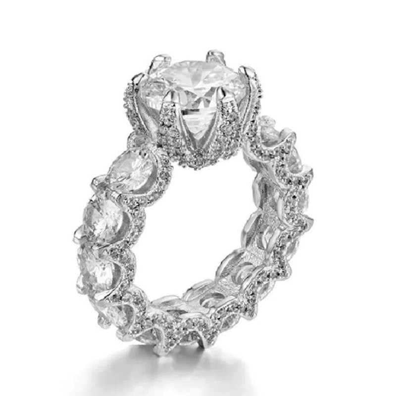 Nhẫn hợp kim đính đá zircon thời trang Âu Mỹ cho nữ