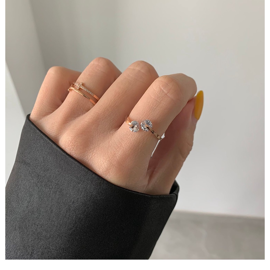 Nhẫn titan nữ gắn đá zicon J3-206 - CAM KẾT KHÔNG GỈ, KHÔNG BAY MÀU - BẢO HÀNH 12 THÁNG