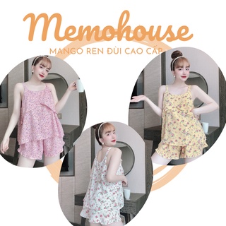 Đồ bộ pijama lụa mango đùi dây tiểu thư - form 40-58kg