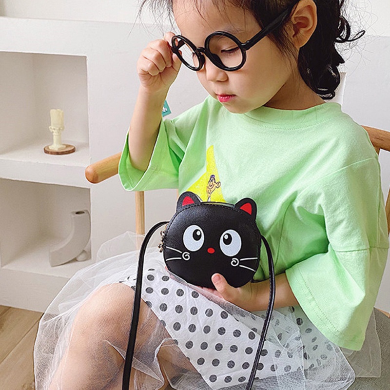 Túi Đeo Chéo Vai Bằng Da Pu Họa Tiết Hoạt Hình Dành Cho Trẻ Em