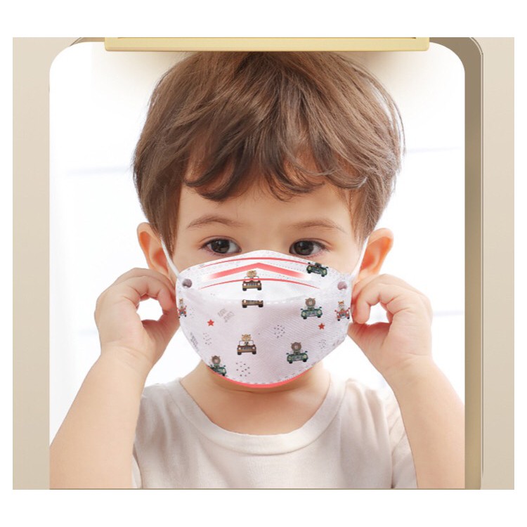 Khẩu trang trẻ em 3D KF94 cao cấp, kháng khuẩn, 4 lớp, họa tiết dễ thương