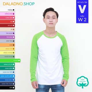 W_2 | Áo thun Raglan COTTON 100% dáng ôm, tay dài sẵn 26 màu - Daladno
