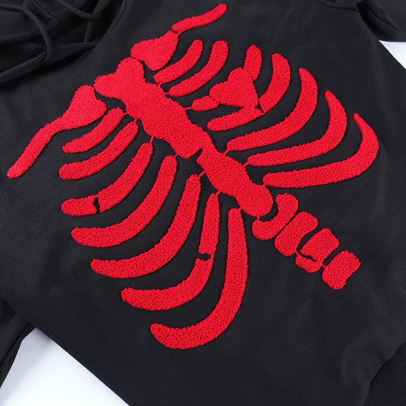 Áo Hoodie Tay Dài Dáng Rộng In Hình Xương Cá Tính Thời Trang Đường Phố Cho Nữ