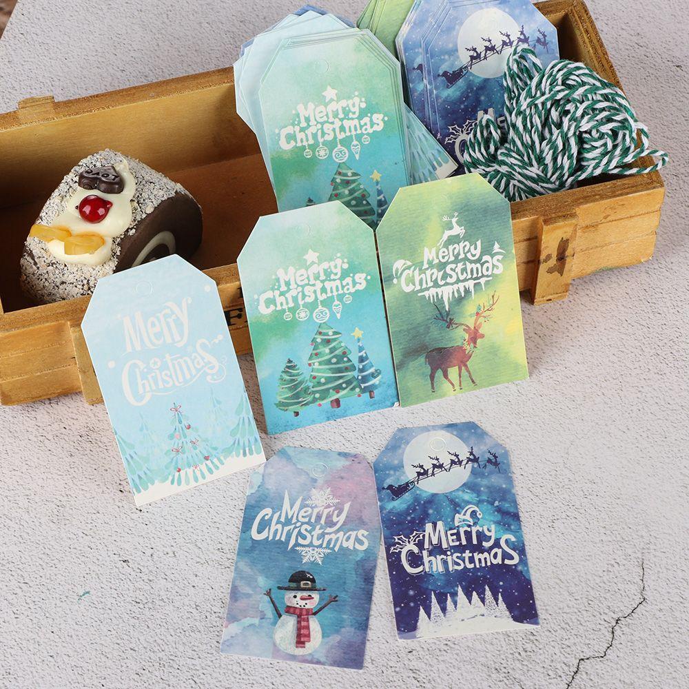 Set 50 Thẻ Giấy Kraft Trang Trí Quà Giáng Sinh