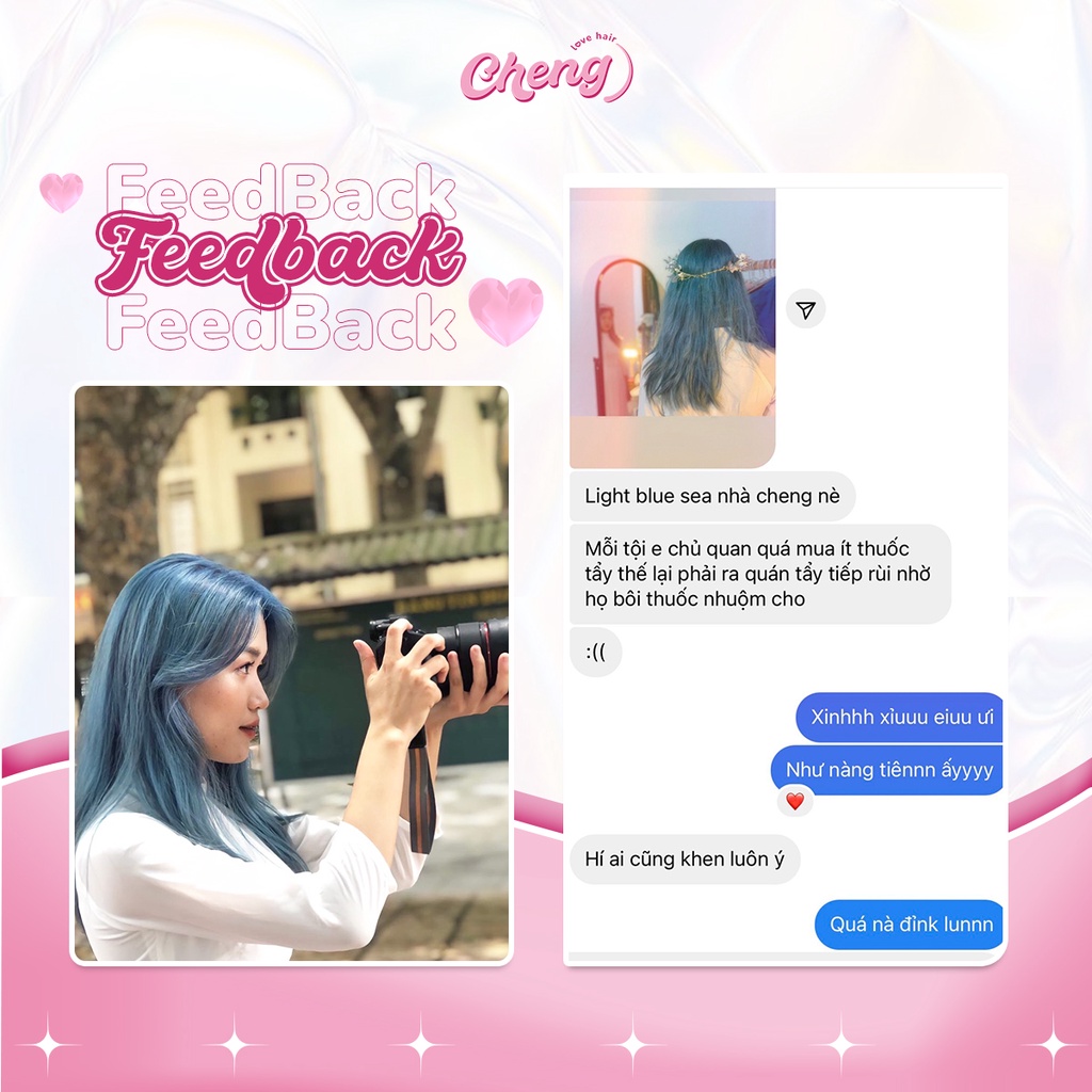 Thuốc nhuộm tóc XANH KHÓI - LIGHT BLUE SEA | Chenglovehair, Chenglovehairs