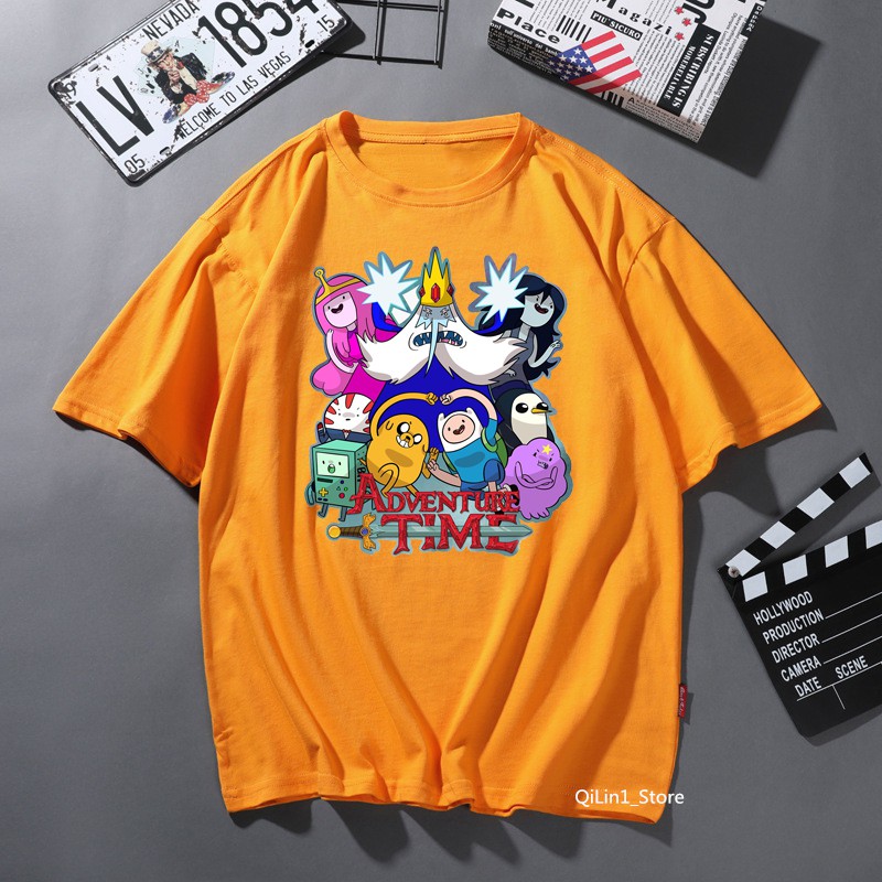 AdventureTime áo thun nam nữ Finn và Jake in hình ngộ nghĩnh áo thun Unisex tùy chỉnh áo thun đồ họa