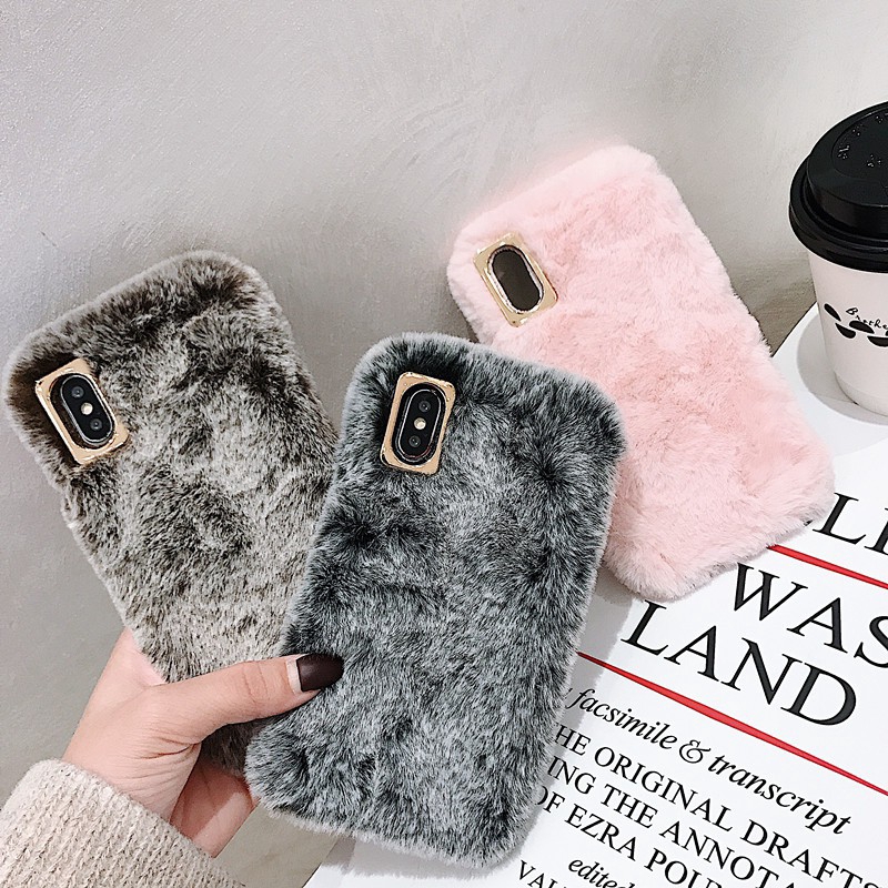 Ốp điện thoại TPU lông thỏ mềm thích hợp cho iPhone 11 Pro MAX XR X XS MAX 7 8 6 6s Plus