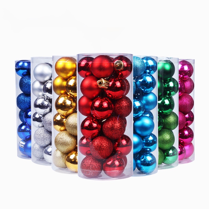Set 24 Trái Châu Nhựa 3Cm Nhiều Màu Sắc Trang Trí Cây Thông Noel