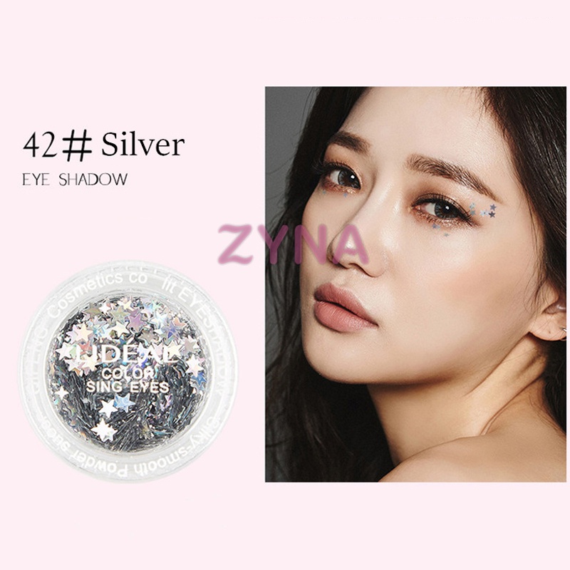 Hộp kim tuyến trang trí mặt/mắt/móng 6 màu hình ngôi sao lấp lánh thời trang DIY cho nữ