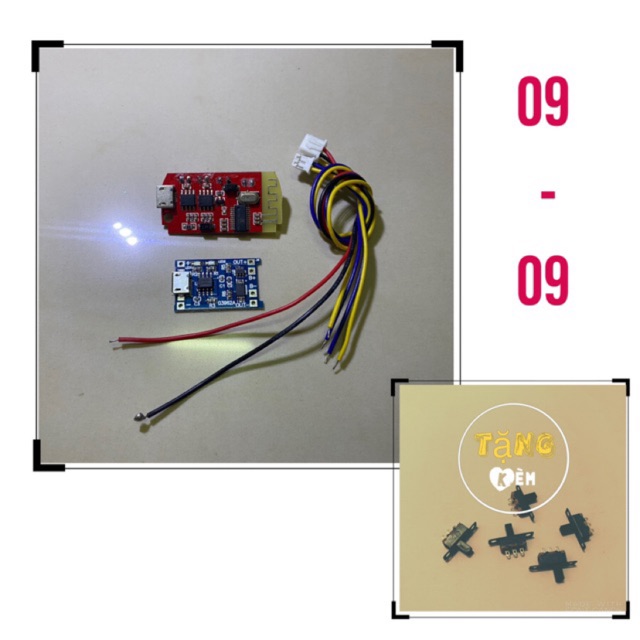 Combo mạch khuếch đại âm thanh bluetooth và sạc pin