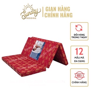 Đệm bông ép kt:1m6x2m đủ độ dày5,7,9cm đệm gấp 3 bọc gấm cao cấp