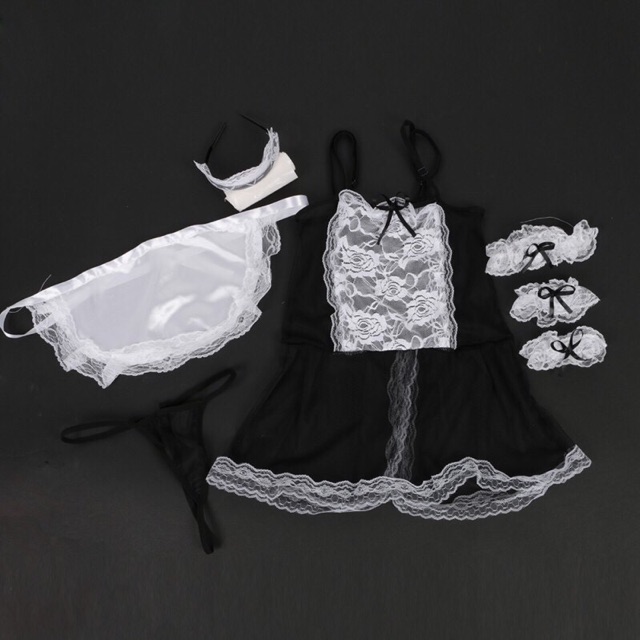 Set váy ngủ full phụ kiện cosplay cô hầu gái 3704 | BigBuy360 - bigbuy360.vn