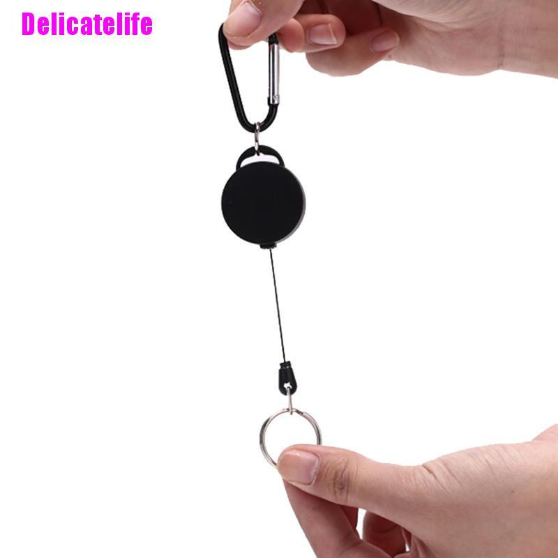 Móc khóa bằng thép màu đen có thu vào tiện dụng