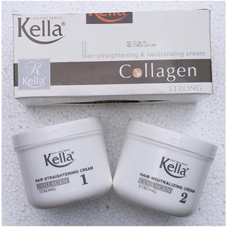 Kem duỗi collagen kella strong 500ml*2_duỗi kella trắng dành cho tóc khỏe