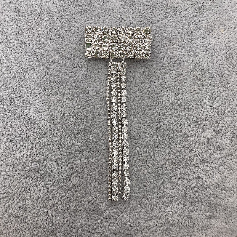 1931284 Ghim Cài Áo Hình Nơ Đính Đá Tua Rua Bằng Hợp Kim Thời Trang