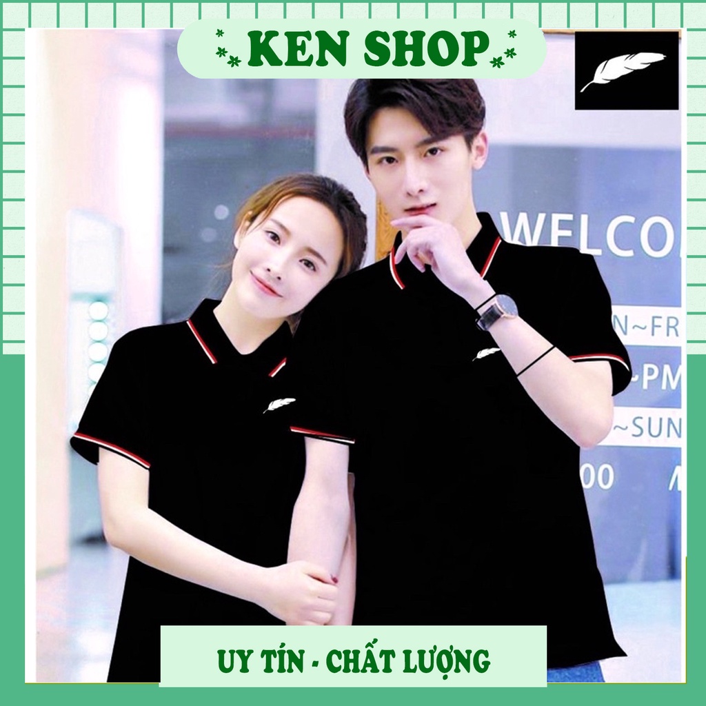 Áo thun có cổ nam nữ Áo cổ trụ tay ngắn thun cá sấu POLI mát mẻ đủ size Màu đen XUẤT