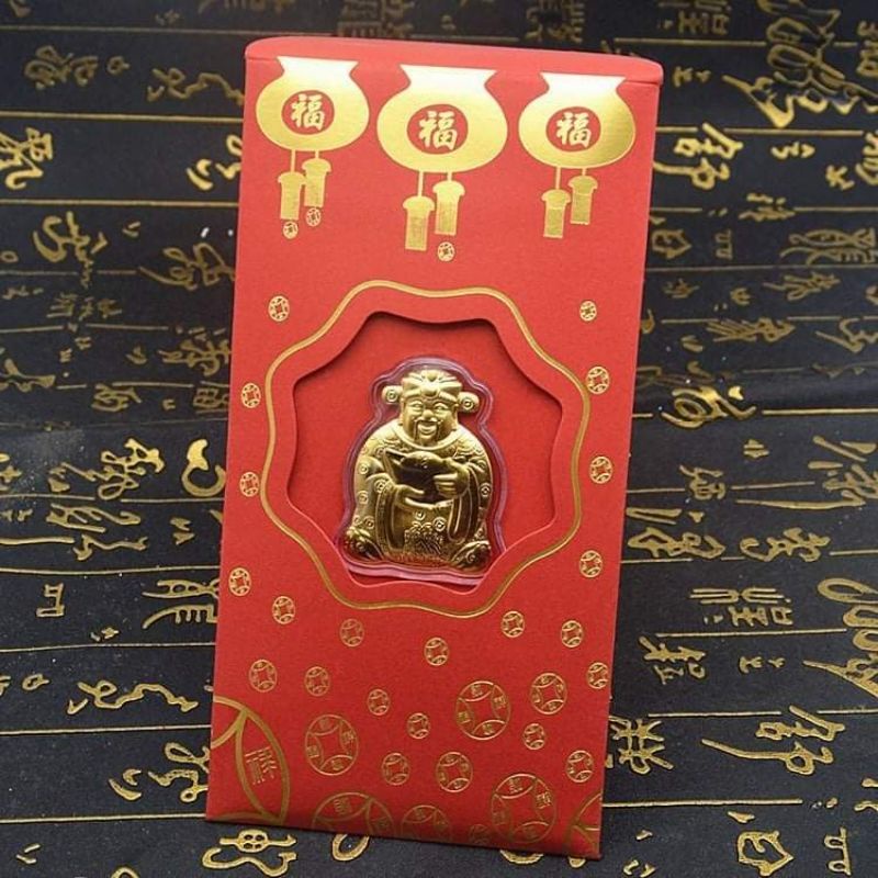 BAO LÌ XÌ THẦN TÀI , BAO LÌ XÌ  NGÀY TẾT NGUYÊN ĐÁN MẠ VÀNG 24K