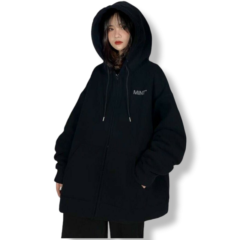 Áo Khoác Hoodie Nỉ Khóa kéo Basic Siêu XInh