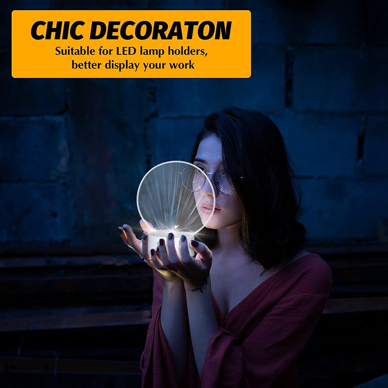 Bộ 6 Đế Đèn LED 3D 16 Màu Bằng Acrylic Và Resin Dùng Trang Trí Kính