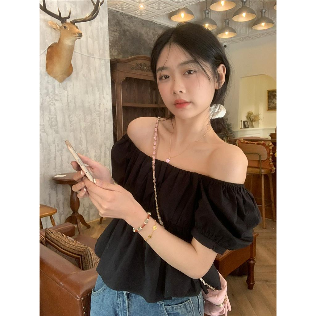 Áo Sơ Mi Ngắn Tay Trễ Vai Dáng Ôm Thời Trang 63063