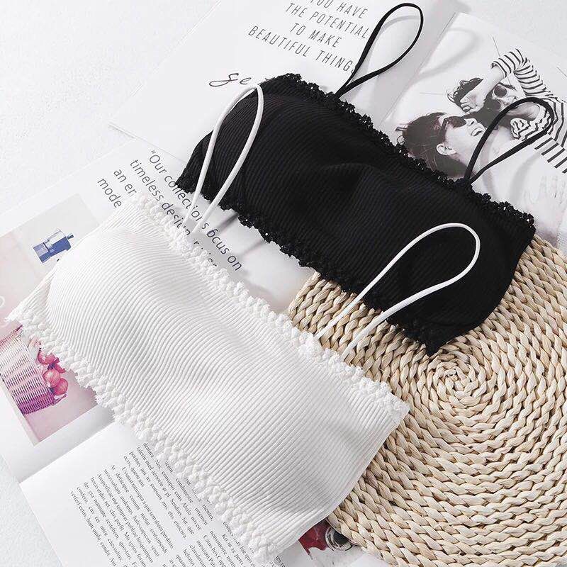 Áo Bra Quây Nữ ⭐FREESHIP⭐Áo Ngực Nữ Viền Ren - Bra 2 Dây Kèm Mút Mỏng B636