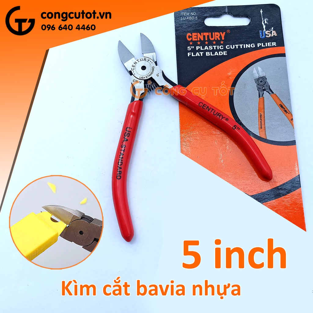 Kìm cắt bavia nhựa 5 inch Century