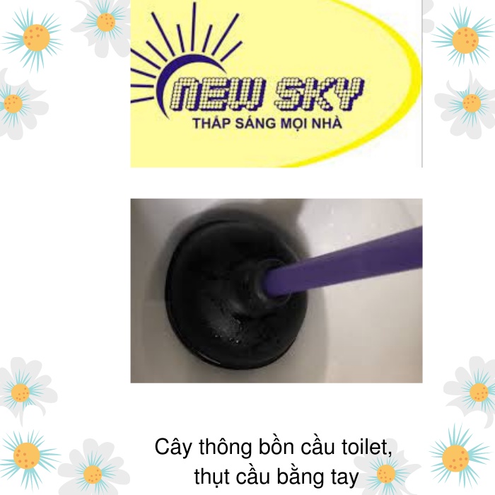 Cây thông bồn cầu toilet, thụt cầu bằng tay