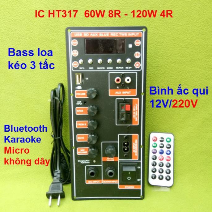 Mạch loa kéo CS8676 có nguồn xung – cho loa kéo 3 tấc đơn hoặc 2.5 tấc đôi