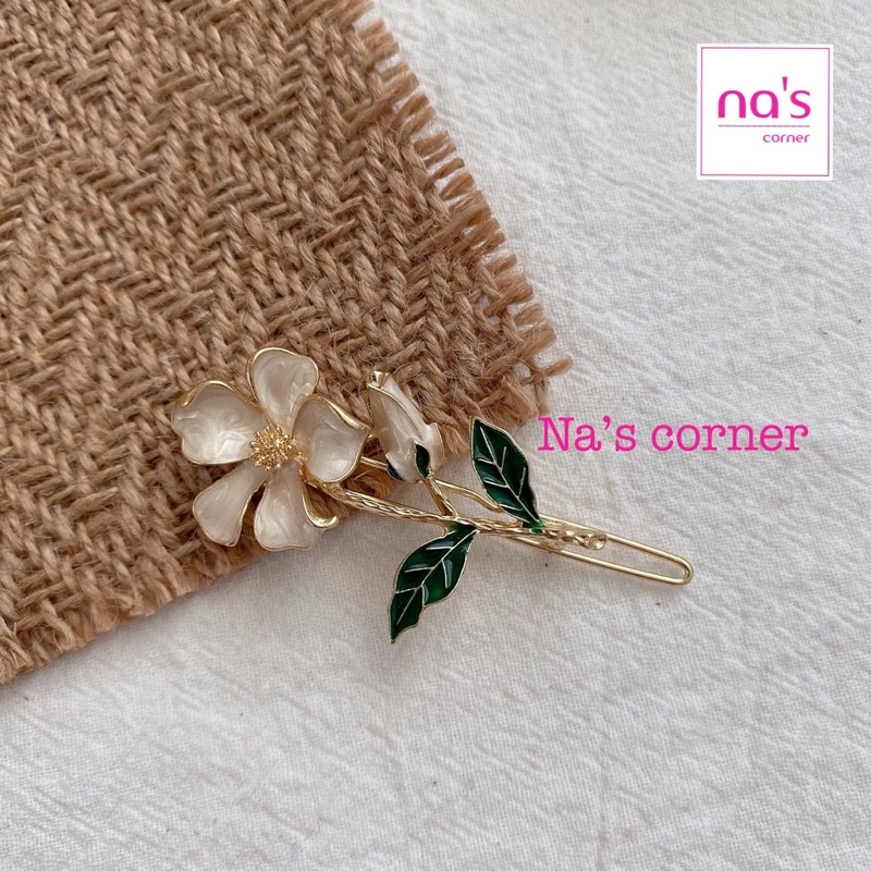 Kẹp tóc mái hoa kim loại