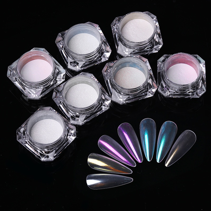 Bột ngọc trai trắng tráng gương BORN PRETTY trang trí nghệ thuật móng tay