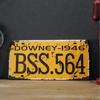 Tranh thiếc biển số xe trang trí retro vintage treo tường quán cafe bar, barbershop, beer pub giá rẻ