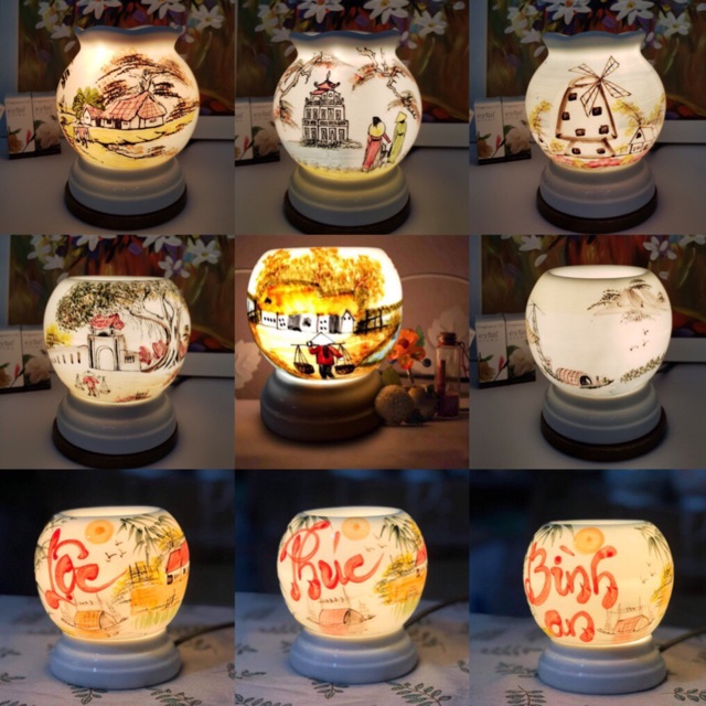 Đèn xông tinh dầu Bát Tràng giao mẫu ngẫu nhiên