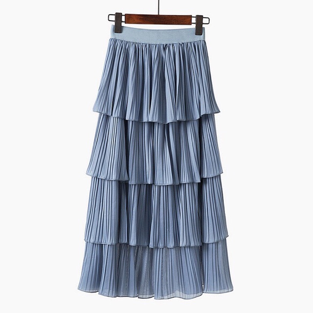 Chân váy 4 tầng dập ly nhỏ midi hàng Quảng Châu | BigBuy360 - bigbuy360.vn