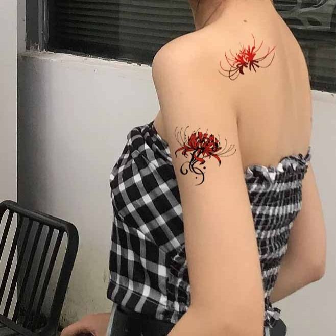 Hình Xăm Dán Tạm Thời Hình Hoa Anh Đào Chống Thấm Nước Phong Cách Cổ Điển