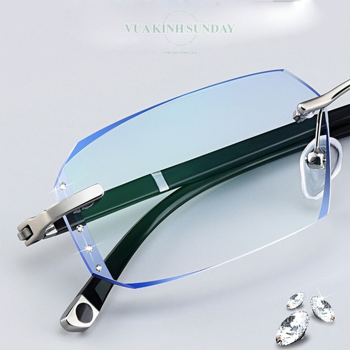 Gọng kính khoan chữ thập đính đá VD226