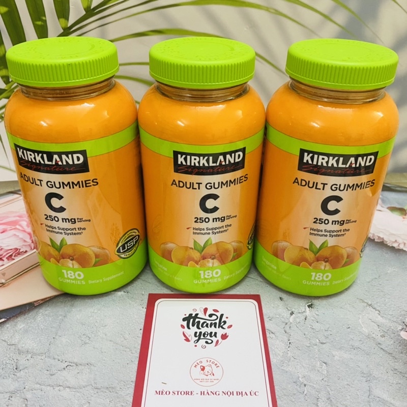 Vitamin C Kirkland 250 mg Hàng Mỹ 180 viên- bổ sung Vitamin cho bé dễ như ăn kẹo.