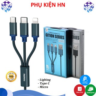 Cáp sạc 3 đầu remax rc-131th - cáp sạc đa năng | bh 12 tháng