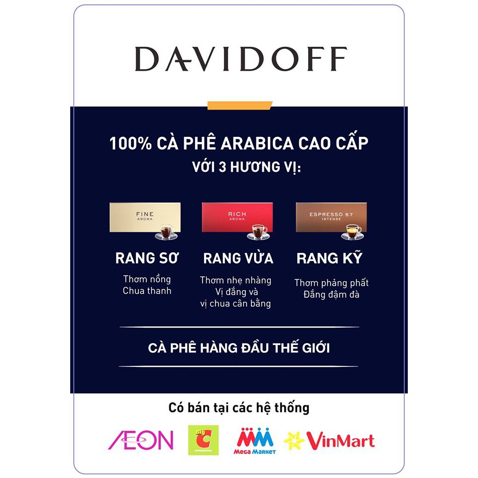 [Chính hãng] Cà phê hòa tan cao cấp Davidoff Espresso 57 (Tchibo Đức) lọ 100g