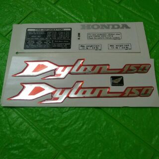 Bộ tem honda Dylan nổi màu đỏ bạc