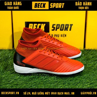 Giày Bóng Đá TQ Predator 19.3 Đỏ Vạch Đỏ Cao Cổ TF