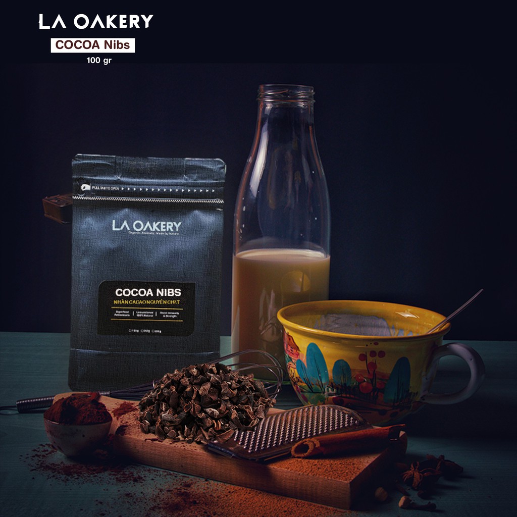 [Giảm 50%] Nhân cacao nguyên chất (ngòi cacao) La Oakery,đa dạng chất dinh dưỡng nguồn gốc thực vật,tăng tập trung 100g